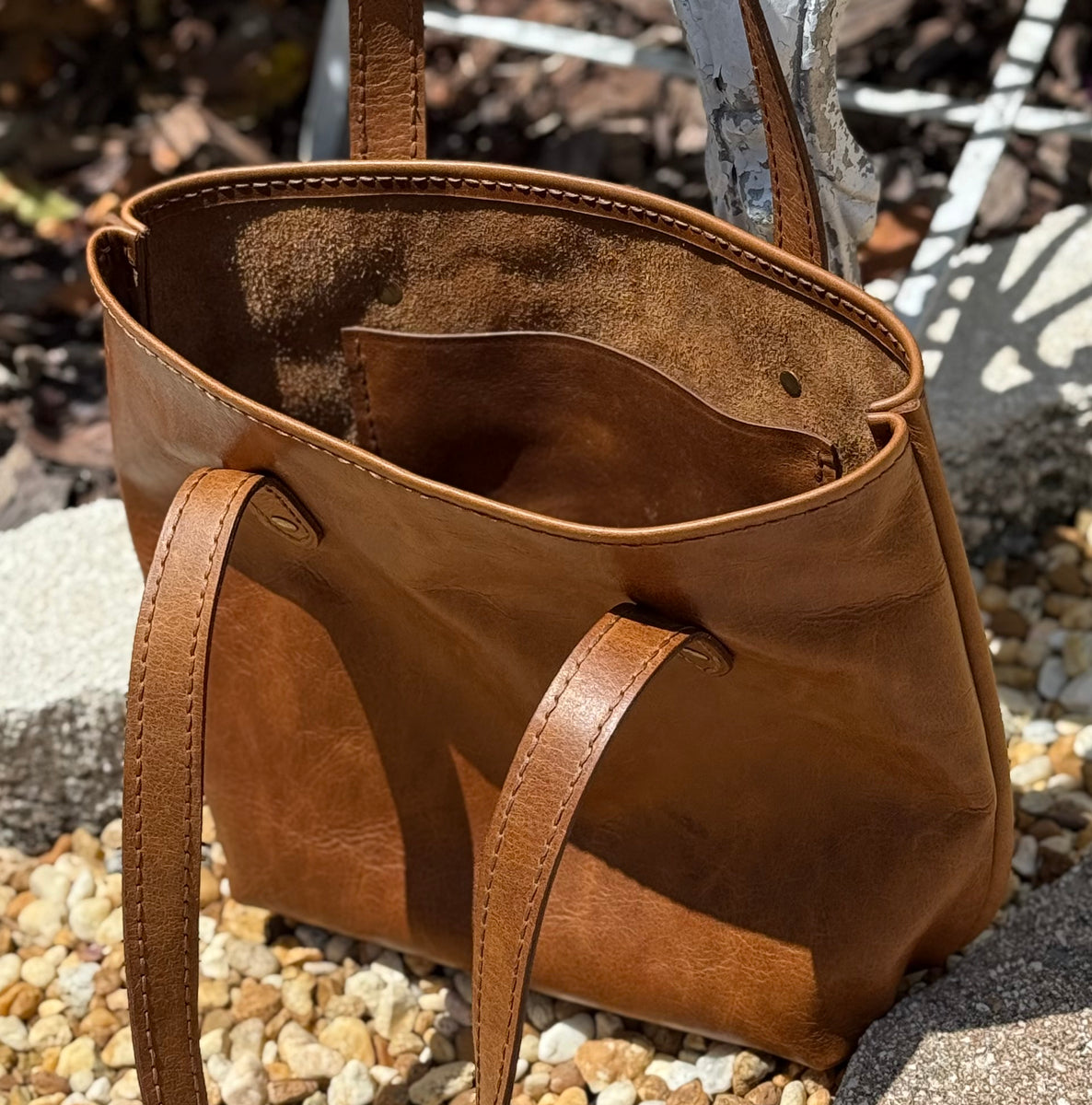 Handmade Soft Aniline Leather Tote – Small