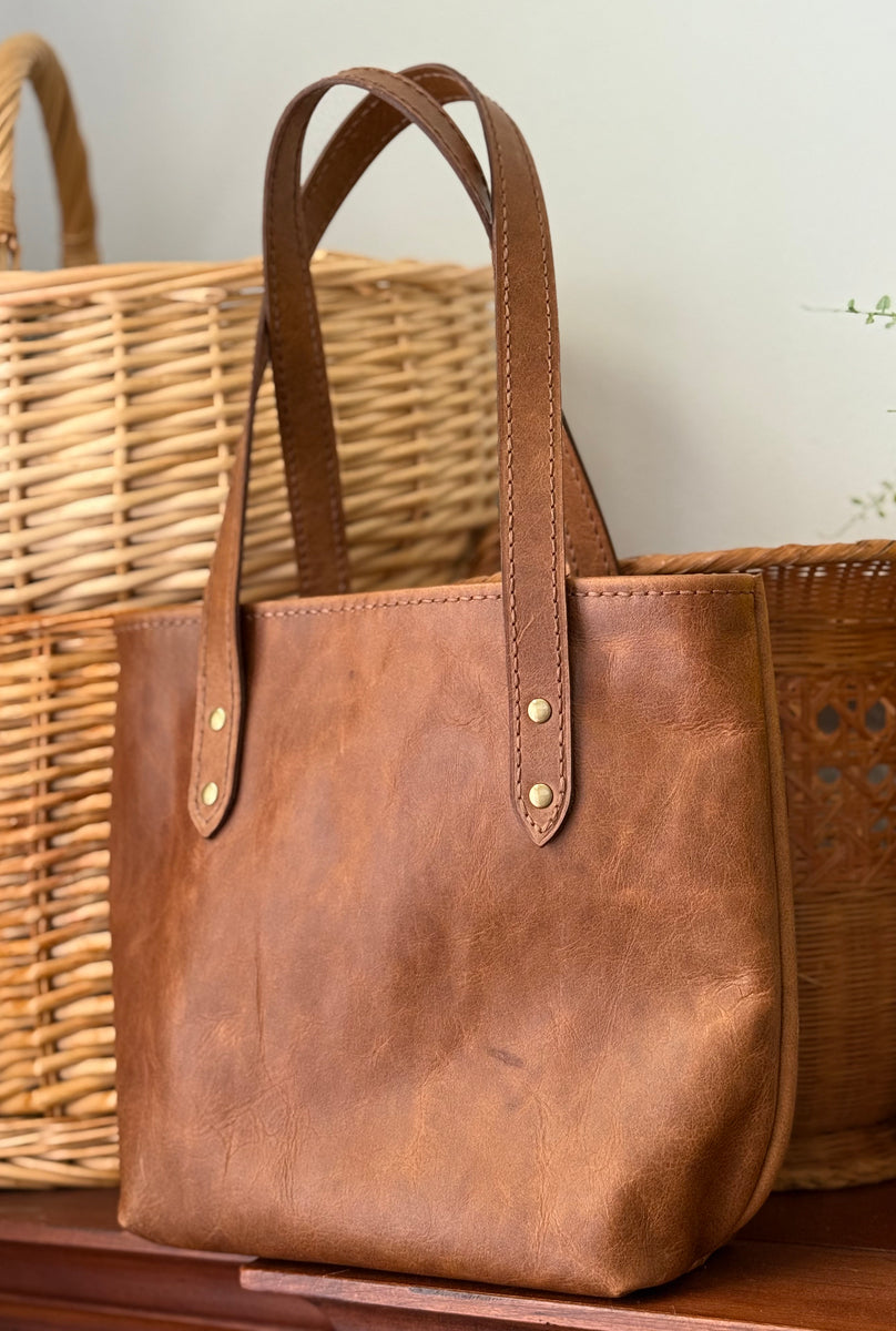 Handmade Soft Aniline Leather Tote – Small