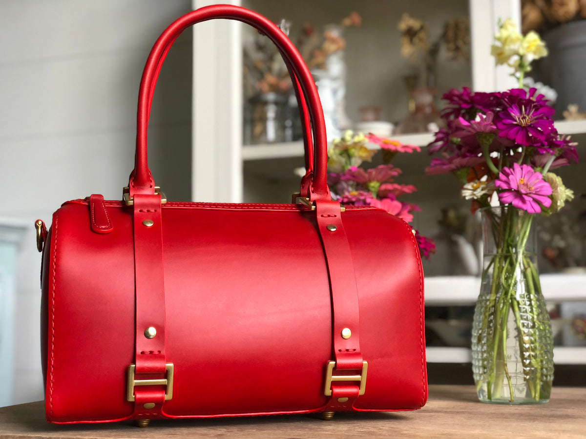 red-weekender-bag