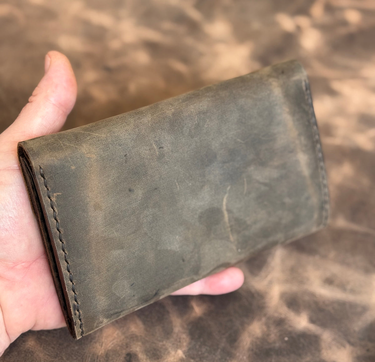 Long Wallet – Crazy Horse Leather w/ Brass Hardware