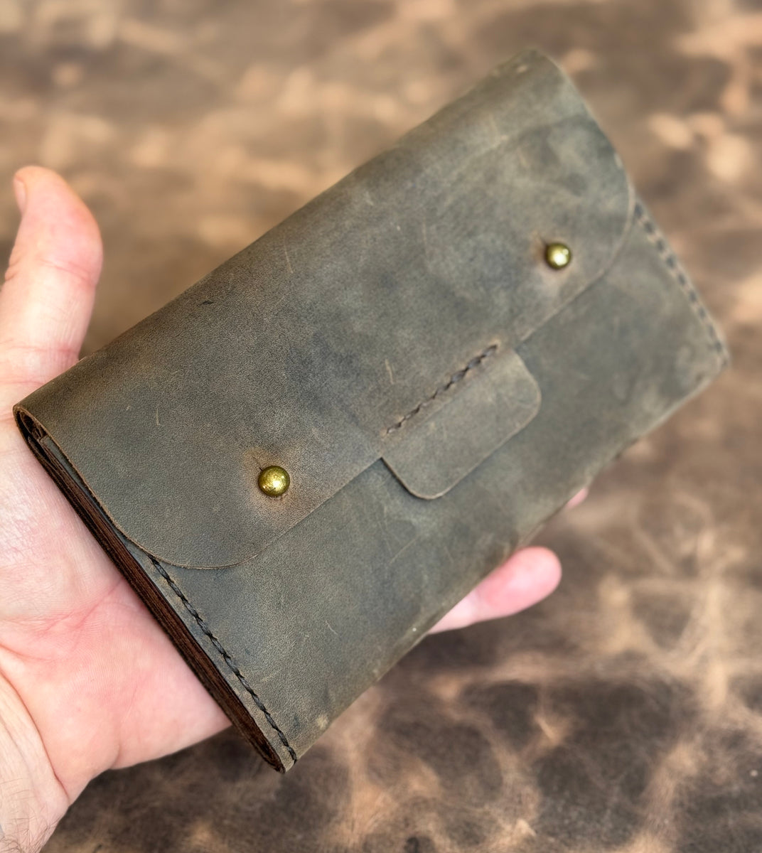 Long Wallet – Crazy Horse Leather w/ Brass Hardware