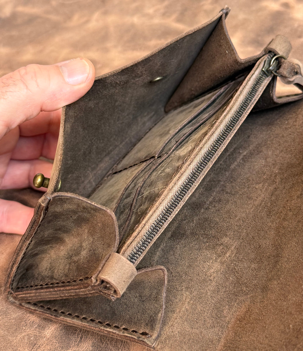 Long Wallet – Crazy Horse Leather w/ Brass Hardware