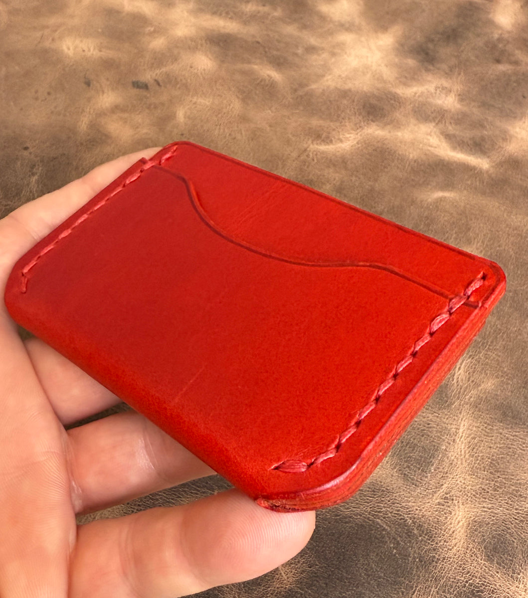 4-Slot Card Wallet – Walpier Buttero Leather (Red)