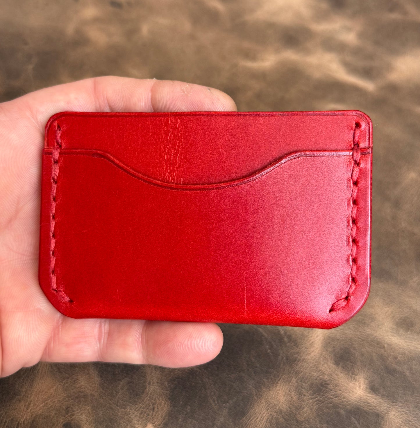 4-Slot Card Wallet – Walpier Buttero Leather (Red)