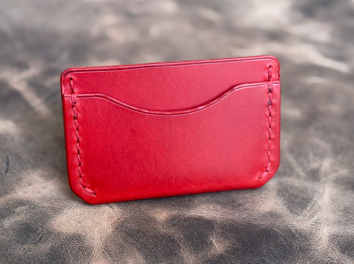 4-Slot Card Wallet – Walpier Buttero Leather (Red)