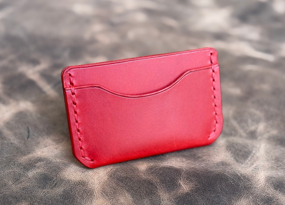4-Slot Card Wallet – Walpier Buttero Leather (Red)