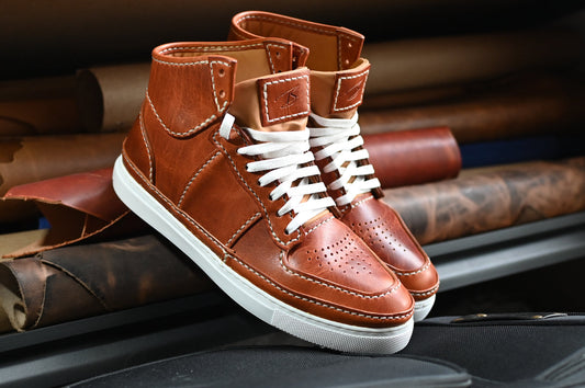 Full Aniline Leather Sneakers by MBBG
