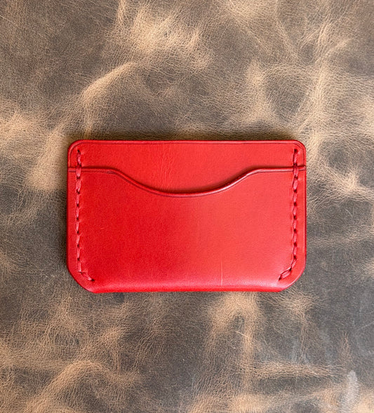 4-Slot Card Wallet – Walpier Buttero Leather (Red)