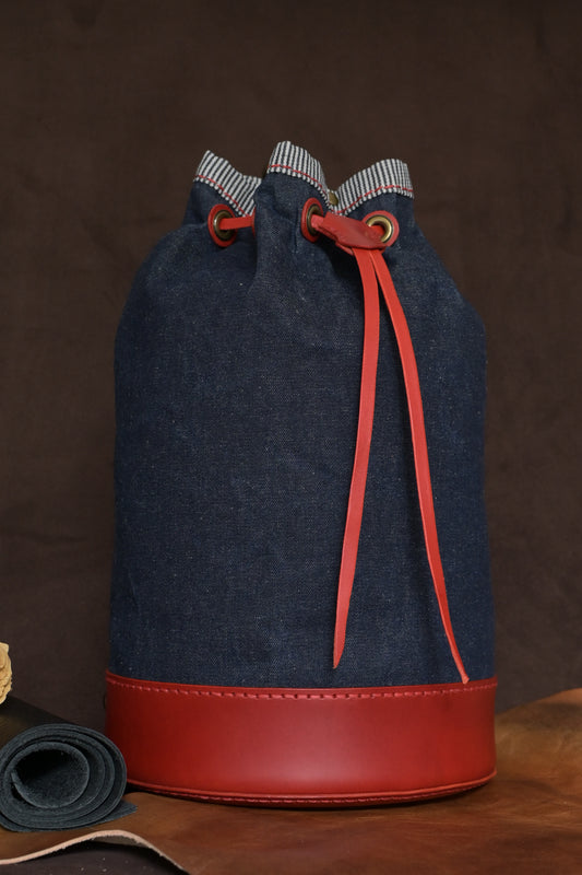 denim-red-leather