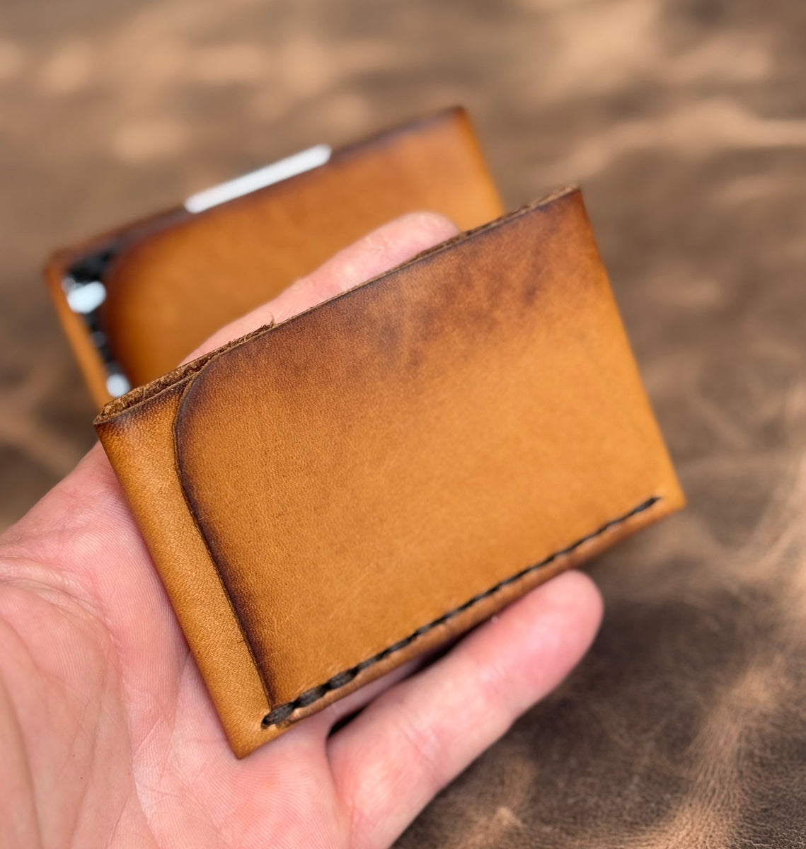 3-Slot Slim Wallet – Hoffman Michigan Leather (Edge Patina)